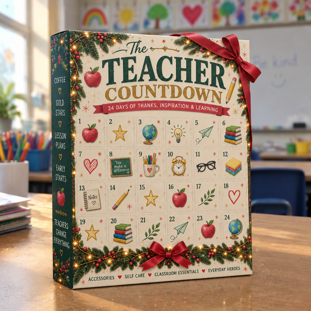 The calendar on a classroom desk
