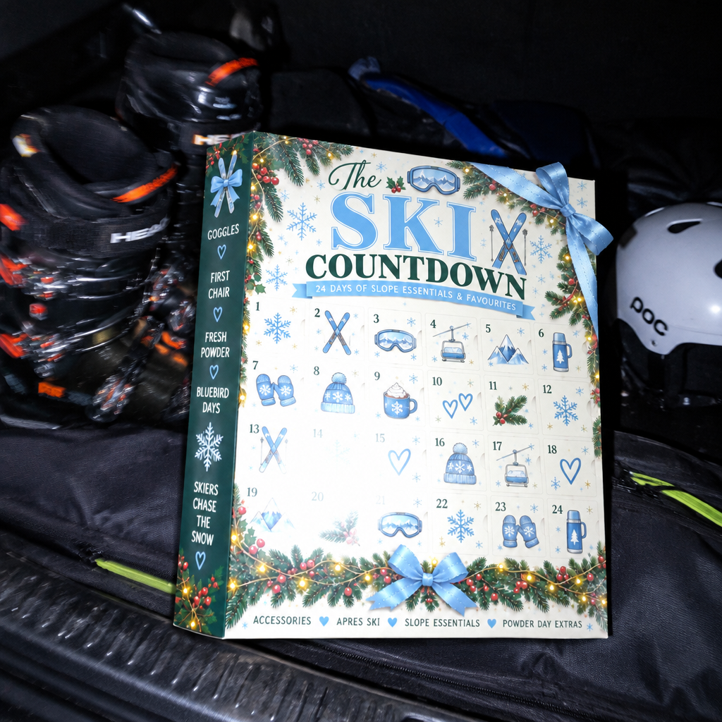 Packed in the car boot with the ski bag