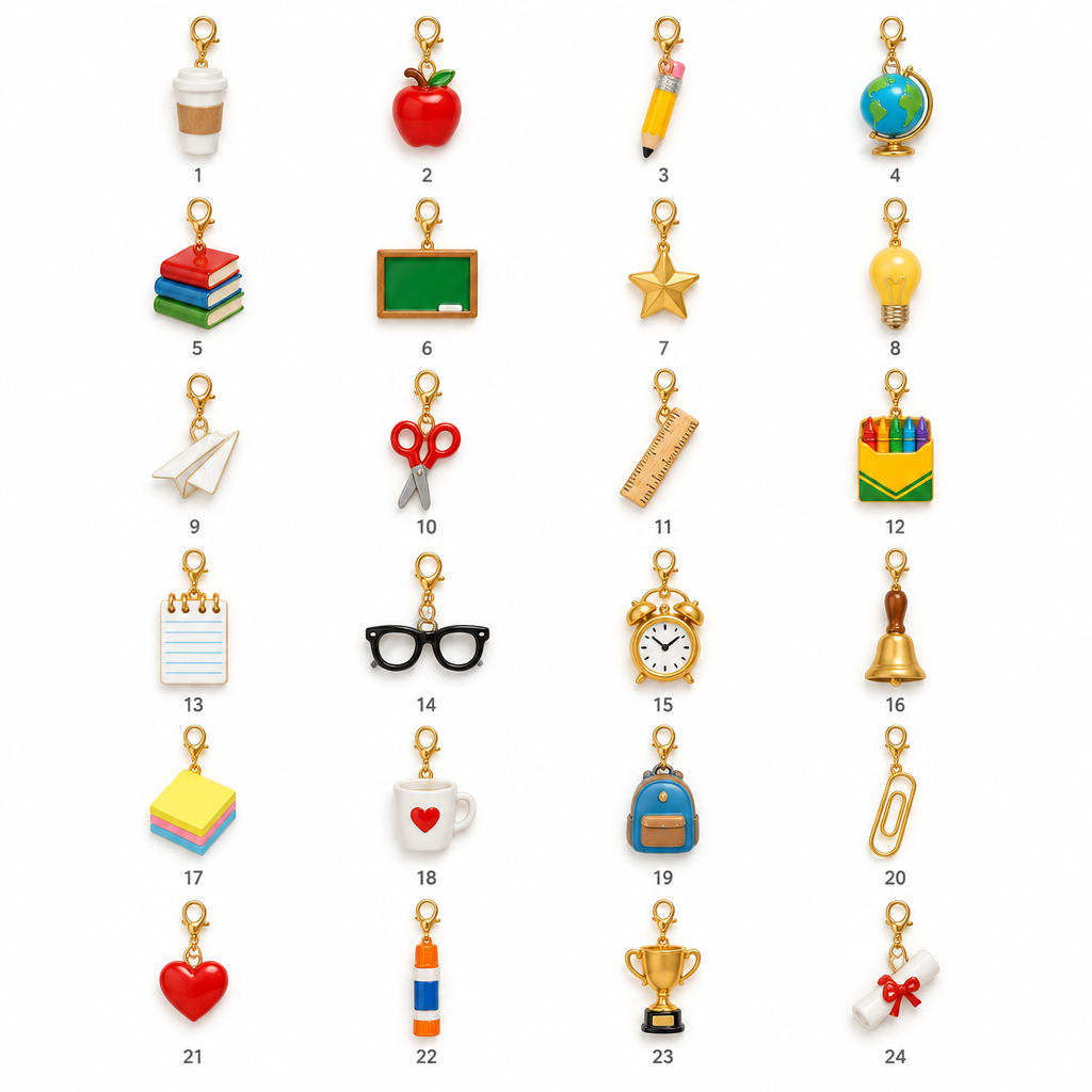All 24 teacher charms