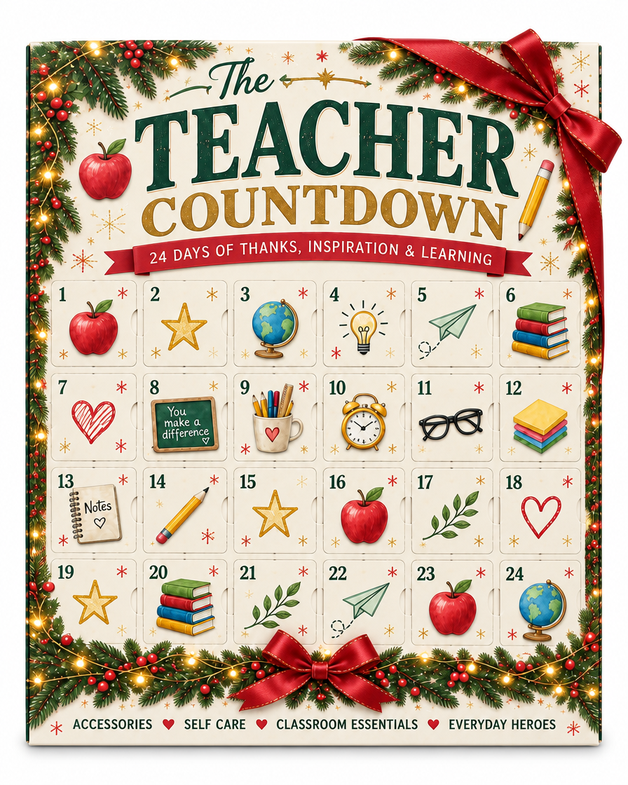 The Teacher Countdown advent calendar, front view